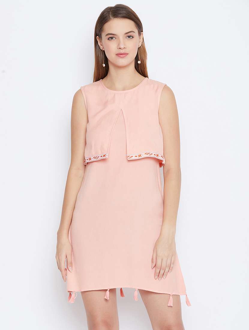 women's layered solid dress