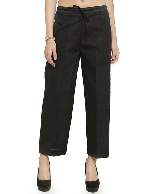 drawstring waist solid trouser - 16757183 - Standard Image - 0