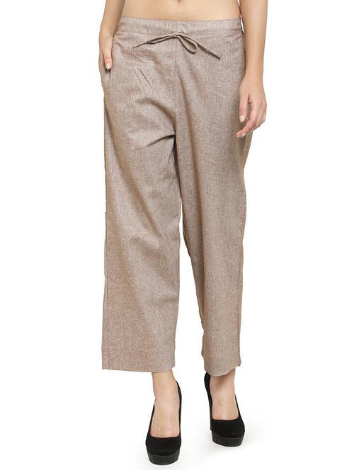 drawstring waist solid trouser - 16757189 -  Standard Image - 0