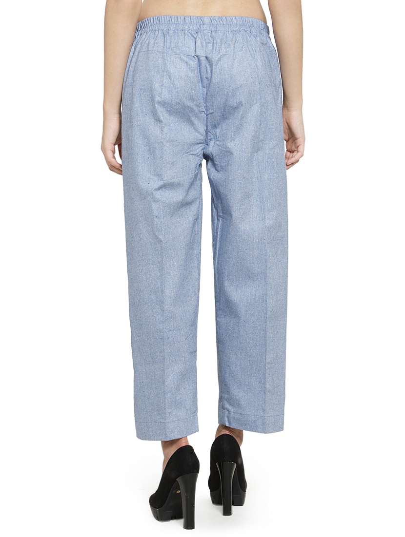 women solids ankle length tailored pants - 16757192 - Standard Image - 2