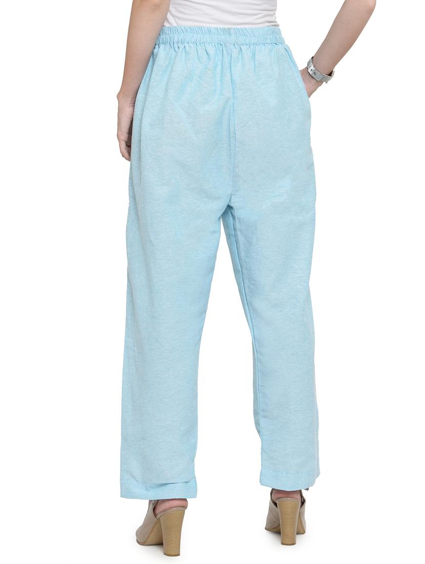 drawstring waist solid trouser - 16757194 - Standard Image - 2