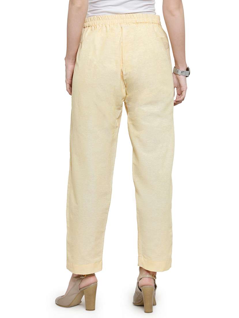 women solids ankle length tailored pants - 16757195 - Standard Image - 2