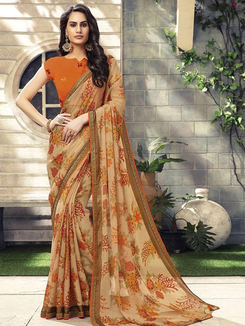 floral printed saree