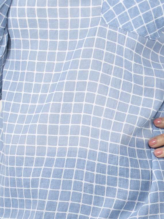 round neck checkered top  - 16759774 -  Standard Image - 2