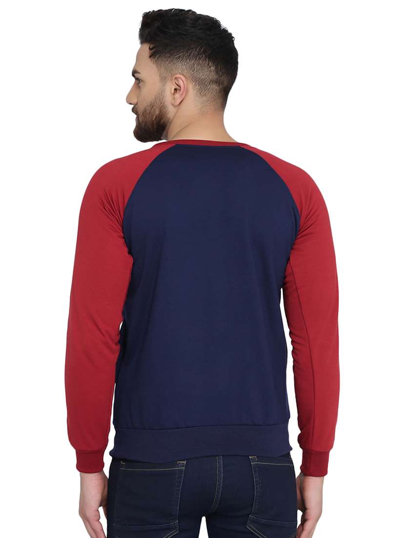 navy blue color block raglan sweatshirt - 16763236 - Standard Image - 2
