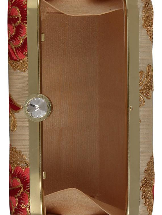 beige faux silk box clutch - 16764049 - Standard Image - 2