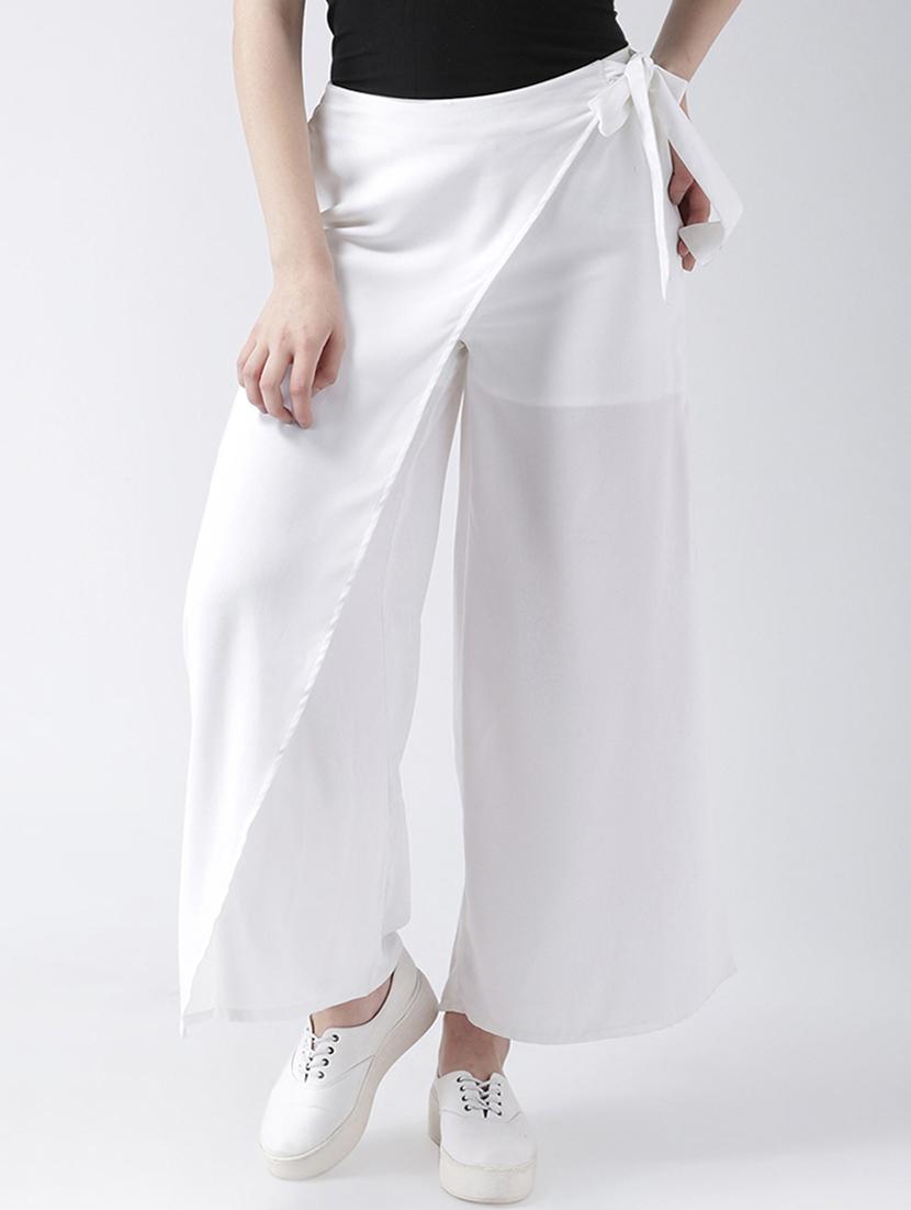 tie knot over lap straight palazzo - 16764101 -  Zoom Image - 0