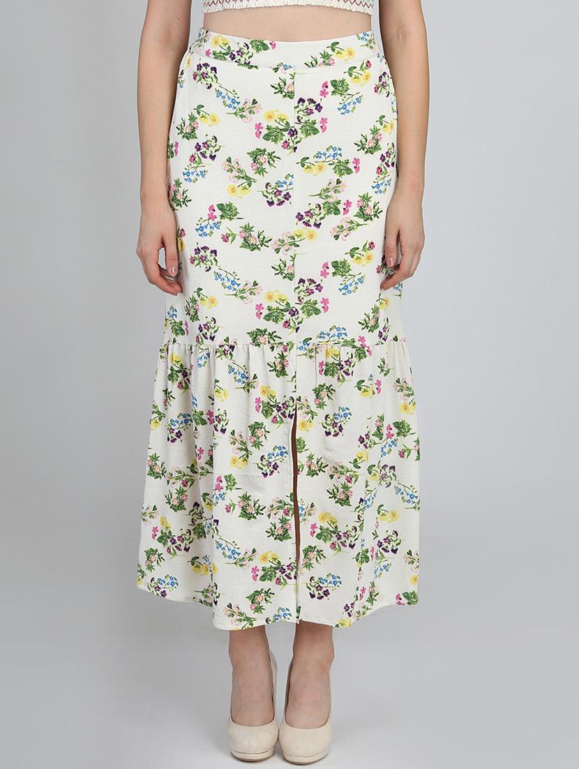 gathered hem floral a-line skirt - 16764111 -  Zoom Image - 0