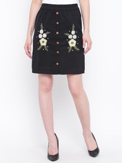 high rise embroidered a-line skirt - 16764115 - Standard Image - 0