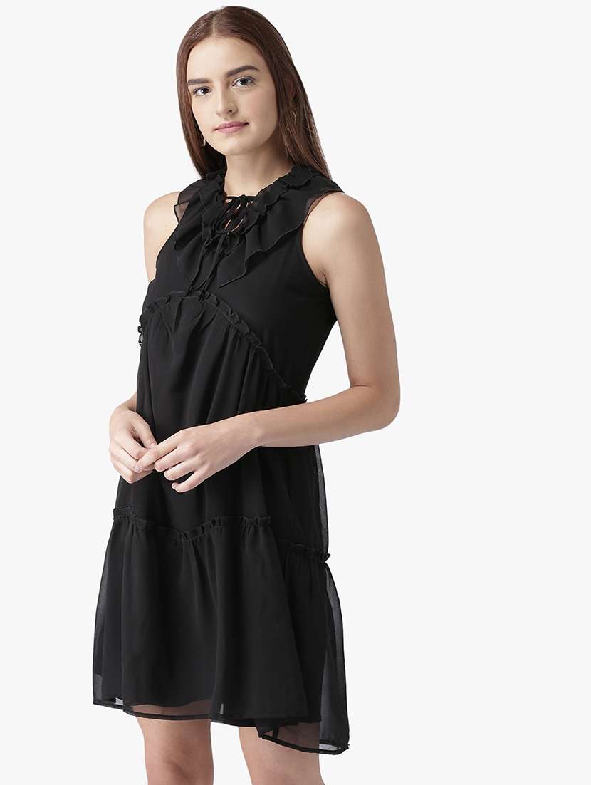 women's tiered dress solid dress