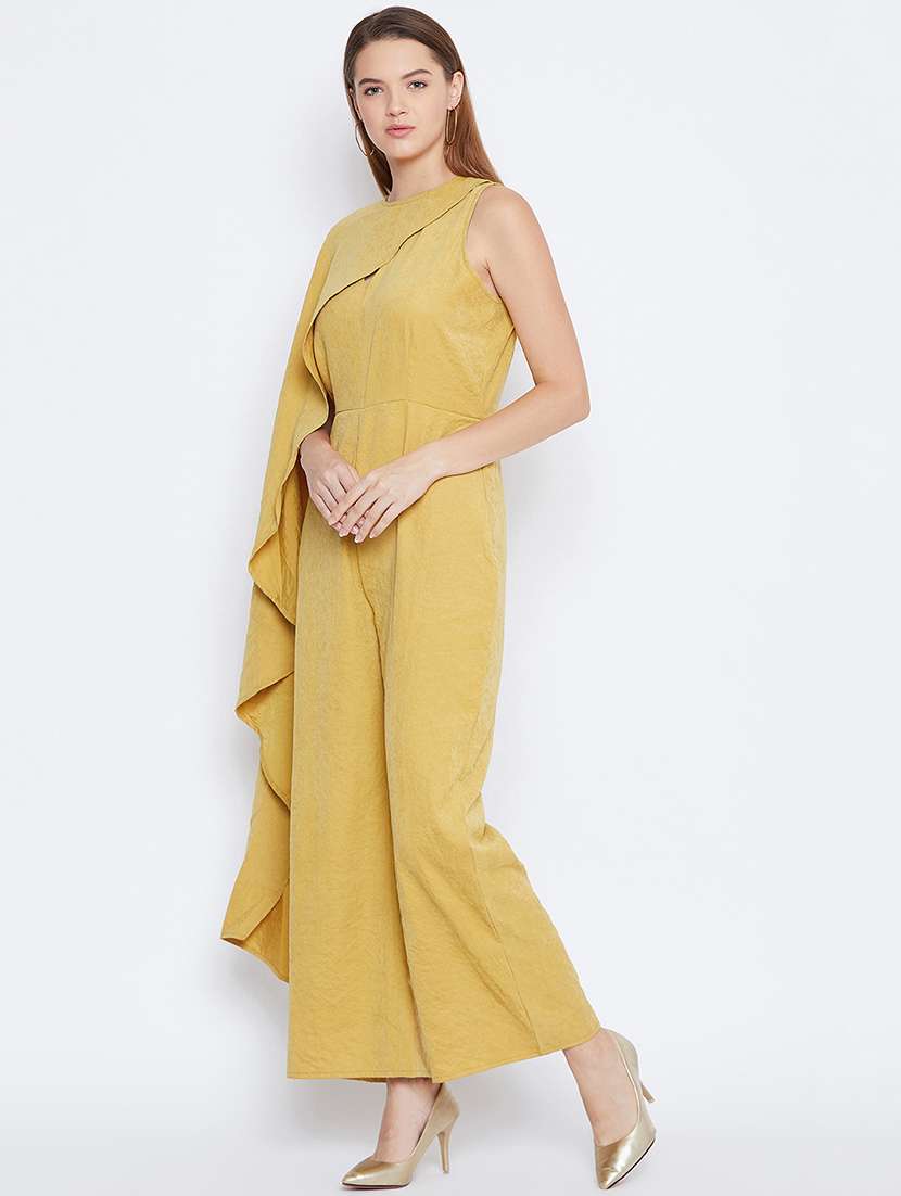 asymmetric sleeved full leg jumpsuit - 16764129 -  Standard Image - 2
