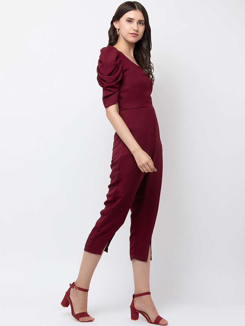 puff sleeved round neck jumpsuit - 16764144 -  Standard Image - 2