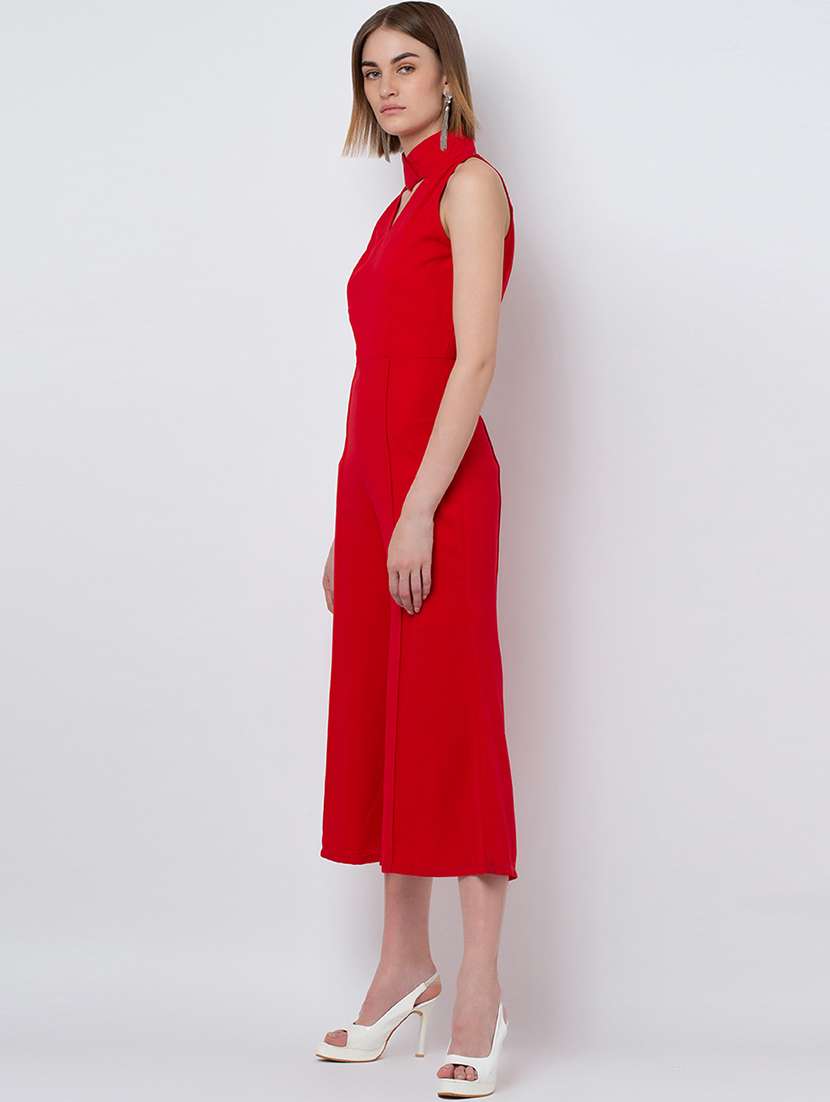 choker neck flared jumpsuit - 16764147 -  Standard Image - 2