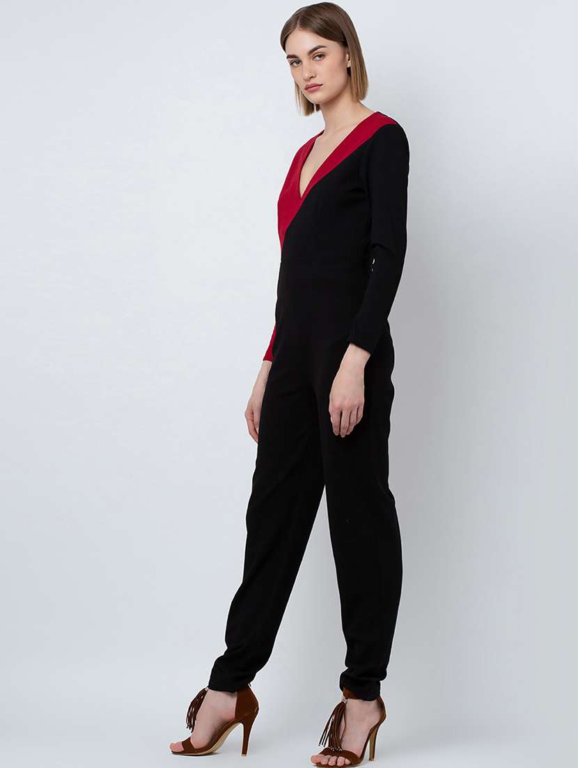 color block full leg jumpsuit - 16764148 -  Standard Image - 2