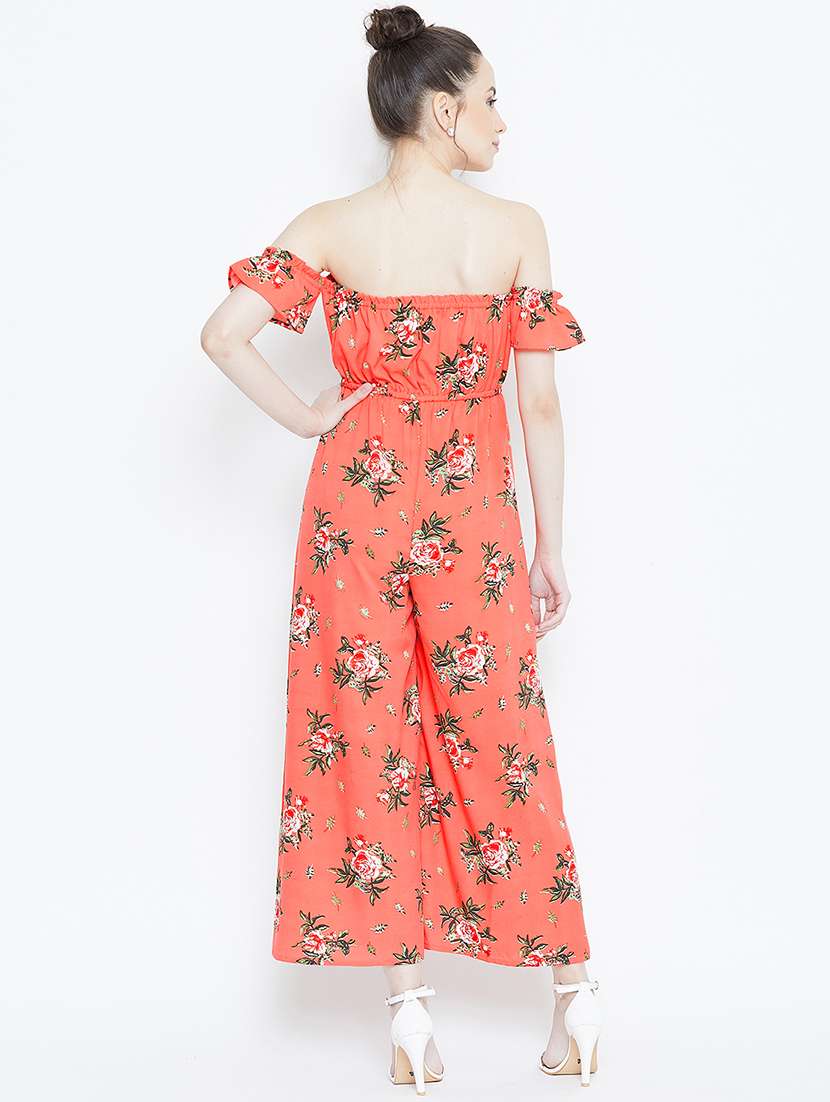 off shoulder floral full leg jumpsuit - 16764150 -  Standard Image - 2