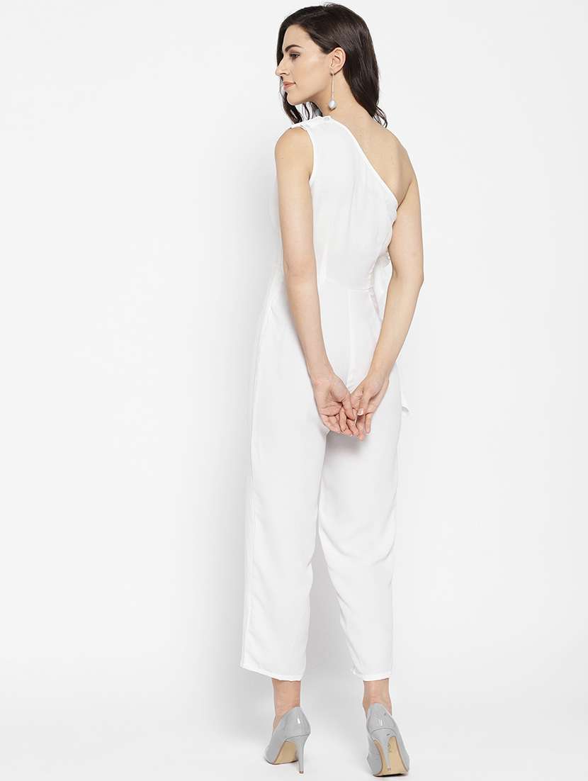 single shoulder ruffle detail jumpsuit - 16764154 -  Standard Image - 2