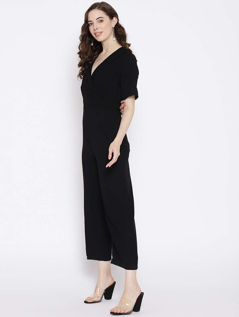 v-neck solid jumpsuit - 16764161 -  Standard Image - 2