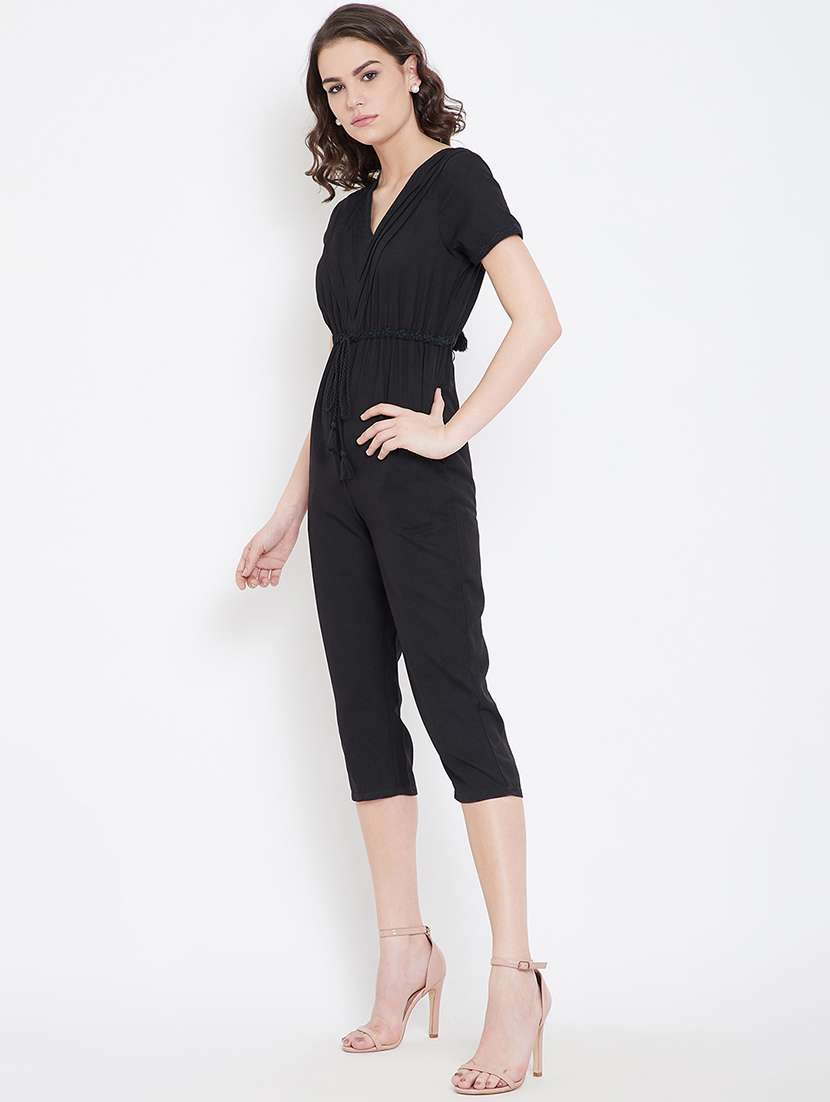 tie knot detail lace insert jumpsuit - 16764170 -  Standard Image - 2