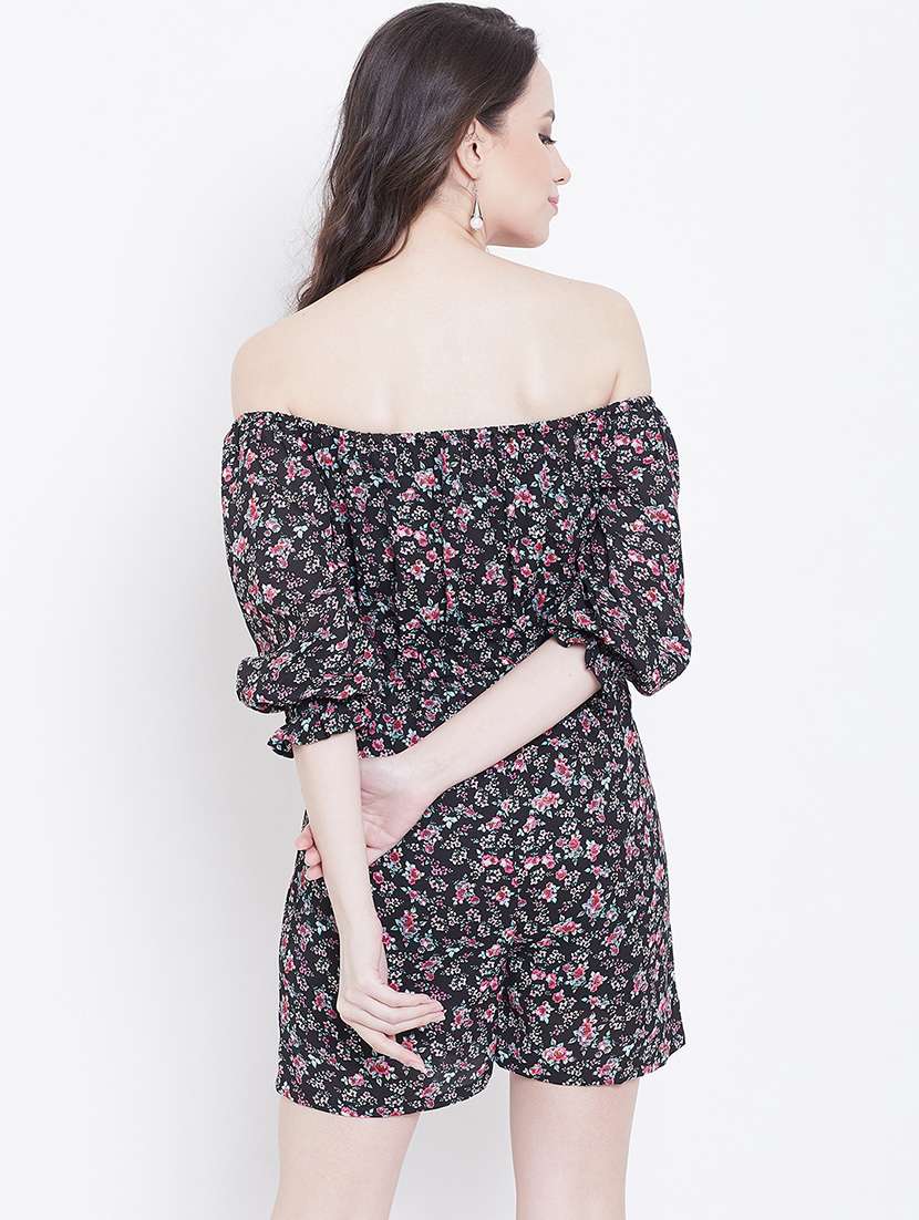 off shoulder floral romper  - 16764176 -  Standard Image - 2
