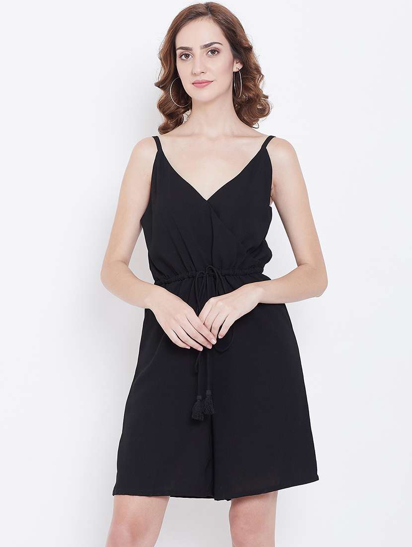 tie front cami neck romper 