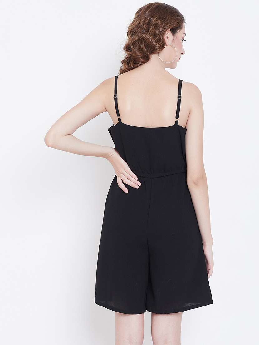 tie front cami neck romper  - 16764187 -  Standard Image - 2