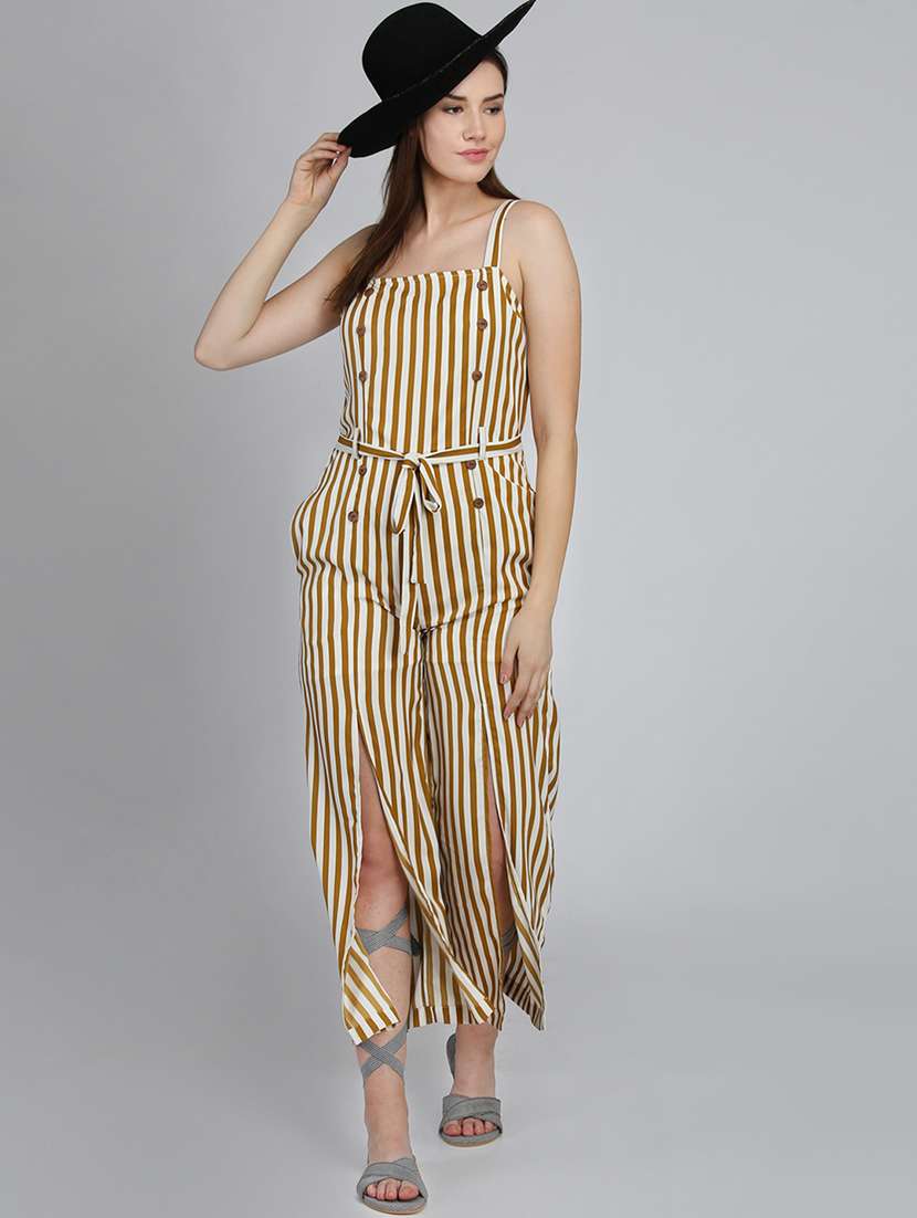tie front striped jumpsuit - 16764189 -  Standard Image - 2