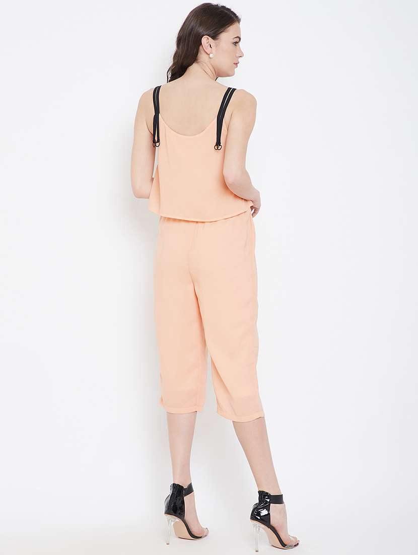 contrast shoulder strap layered jumpsuit - 16764190 -  Standard Image - 2
