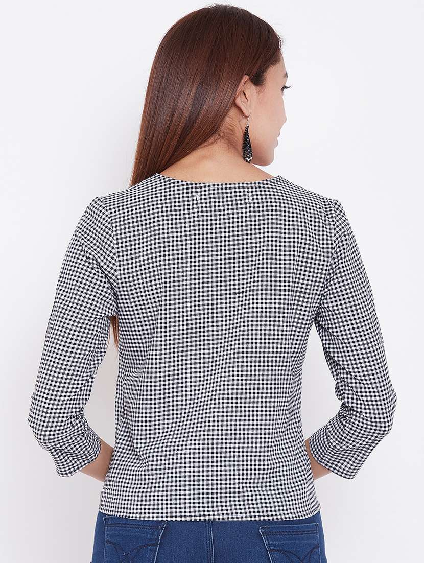 women's crop round neck top - 16764209 -  Standard Image - 2