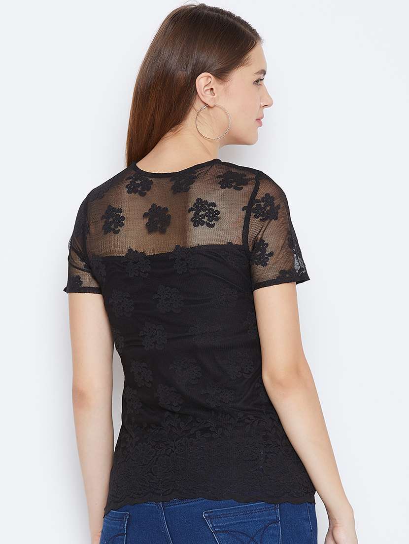 women's straight round neck top - 16764214 -  Standard Image - 2