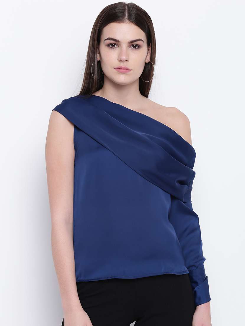 women's straight single shoulder top