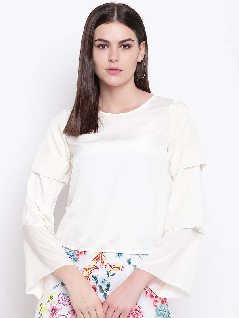 women's straight round neck top