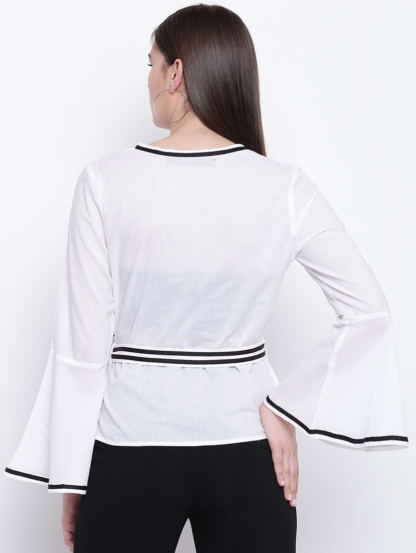 women's wrap v neck top - 16764225 -  Standard Image - 2