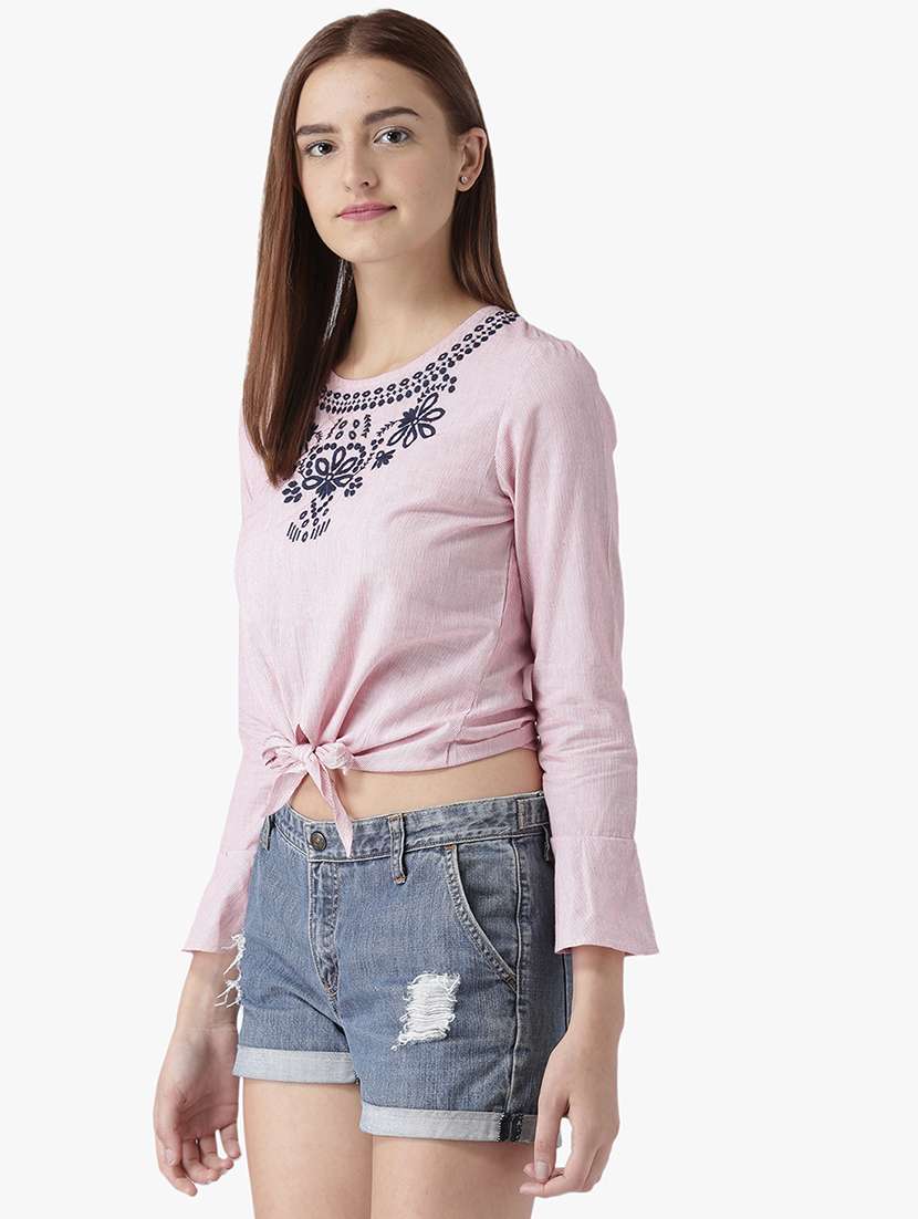 women's straight round neck top - 16764243 -  Standard Image - 2