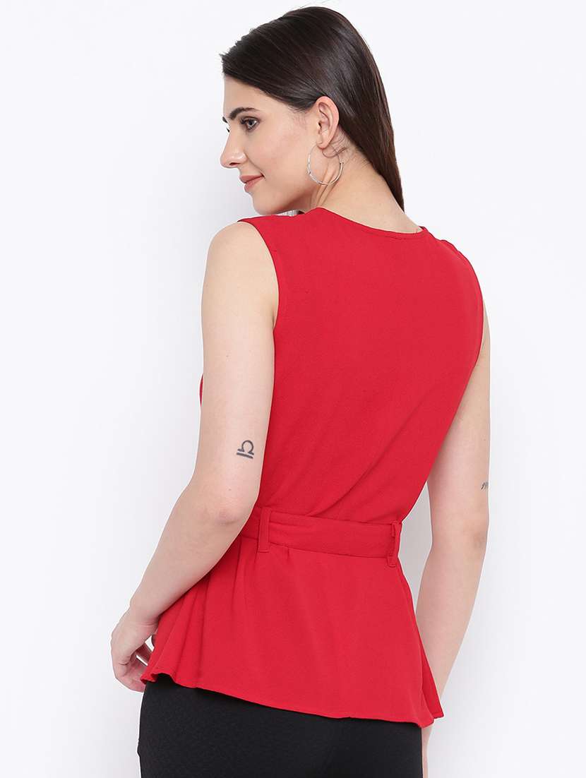 women's peplum round neck top - 16764248 -  Standard Image - 2