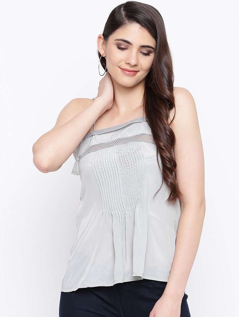 women's peplum shoulder strap top