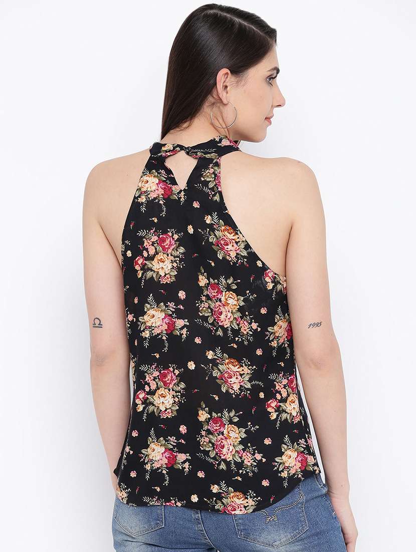 tie up neck floral top  - 16764284 -  Standard Image - 2