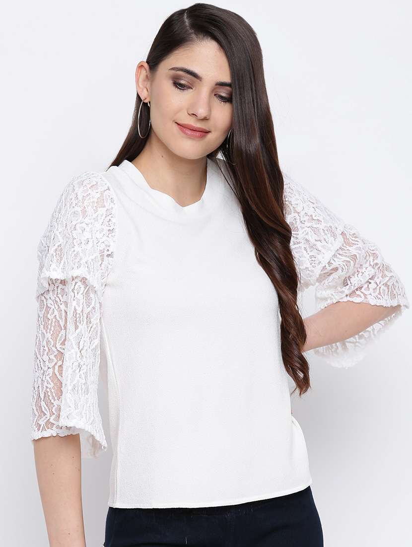 women's straight round neck top