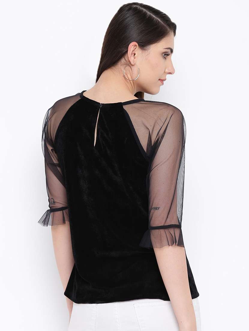 women's straight round neck top - 16764289 -  Standard Image - 2