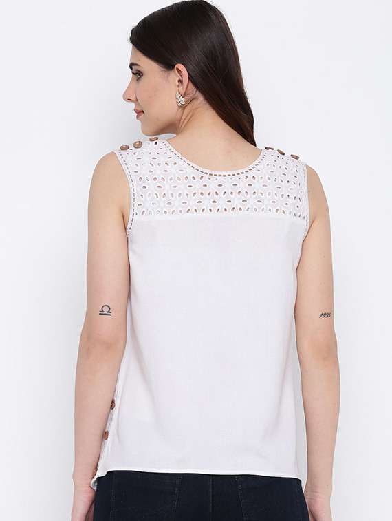 women's straight v neck top - 16764295 -  Standard Image - 2