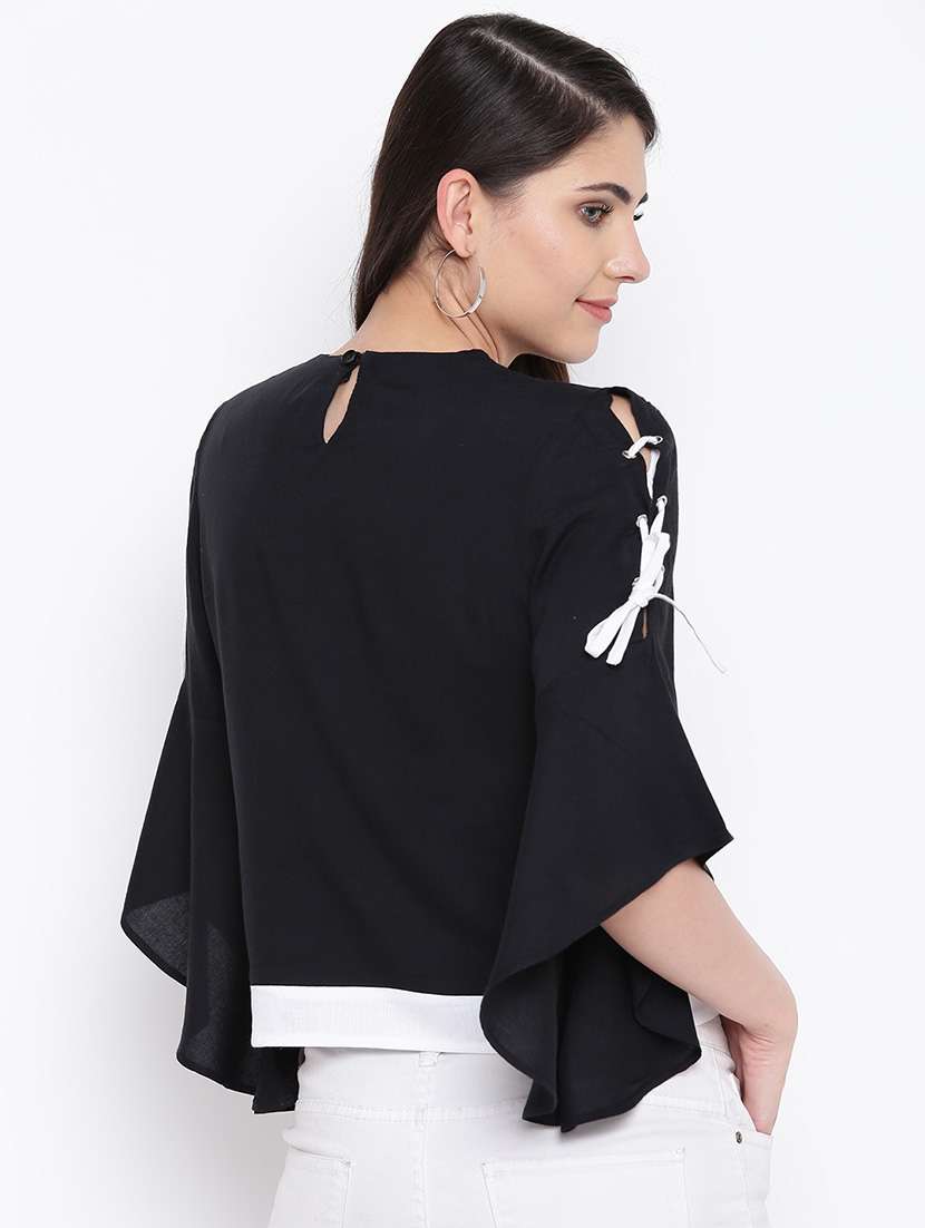 women's straight round neck top - 16764296 -  Standard Image - 2