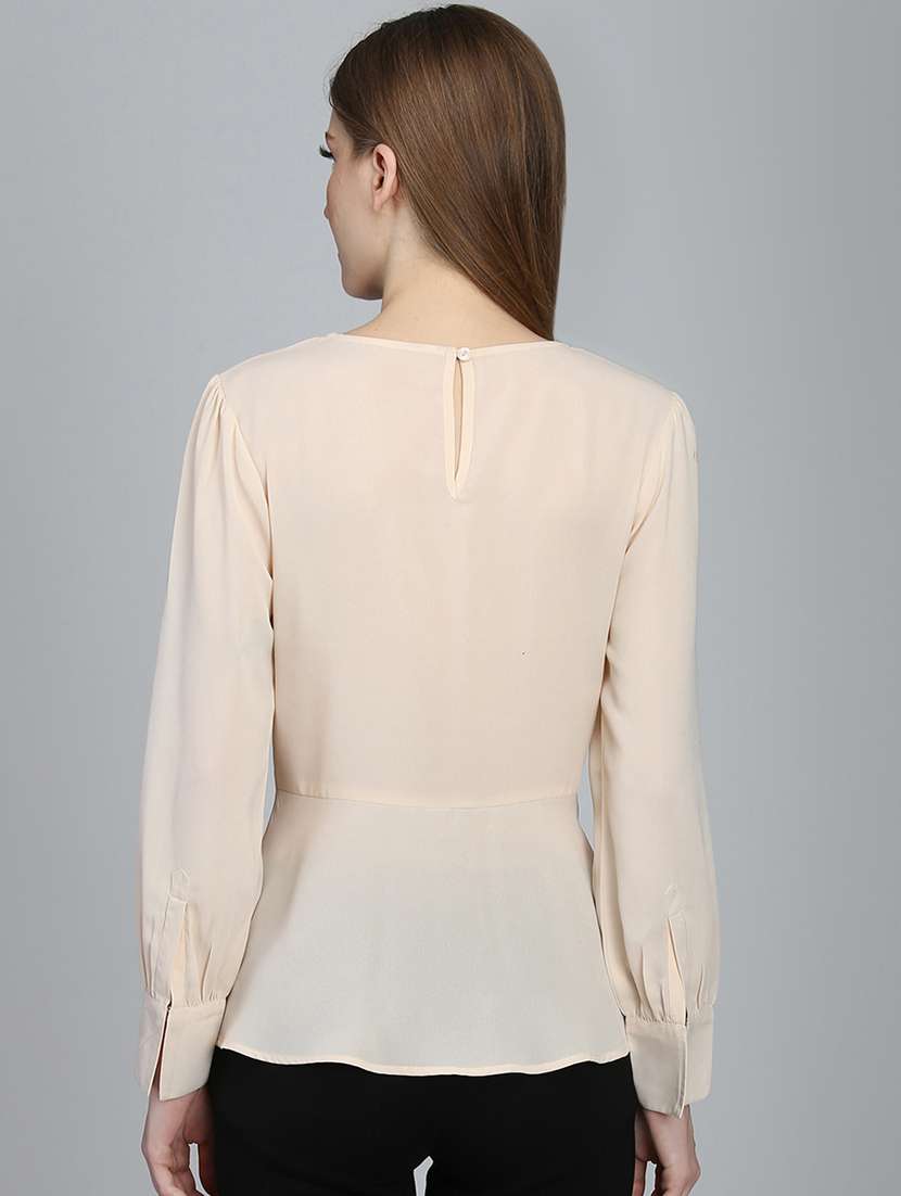 women's peplum round neck top - 16764322 -  Standard Image - 2