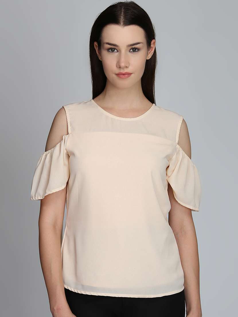 women's straight round neck top