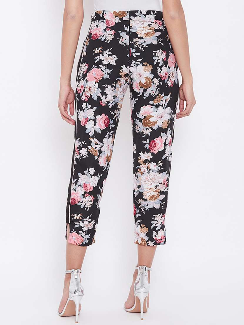 floral printed flat front cigarette pants - 16764351 -  Standard Image - 2