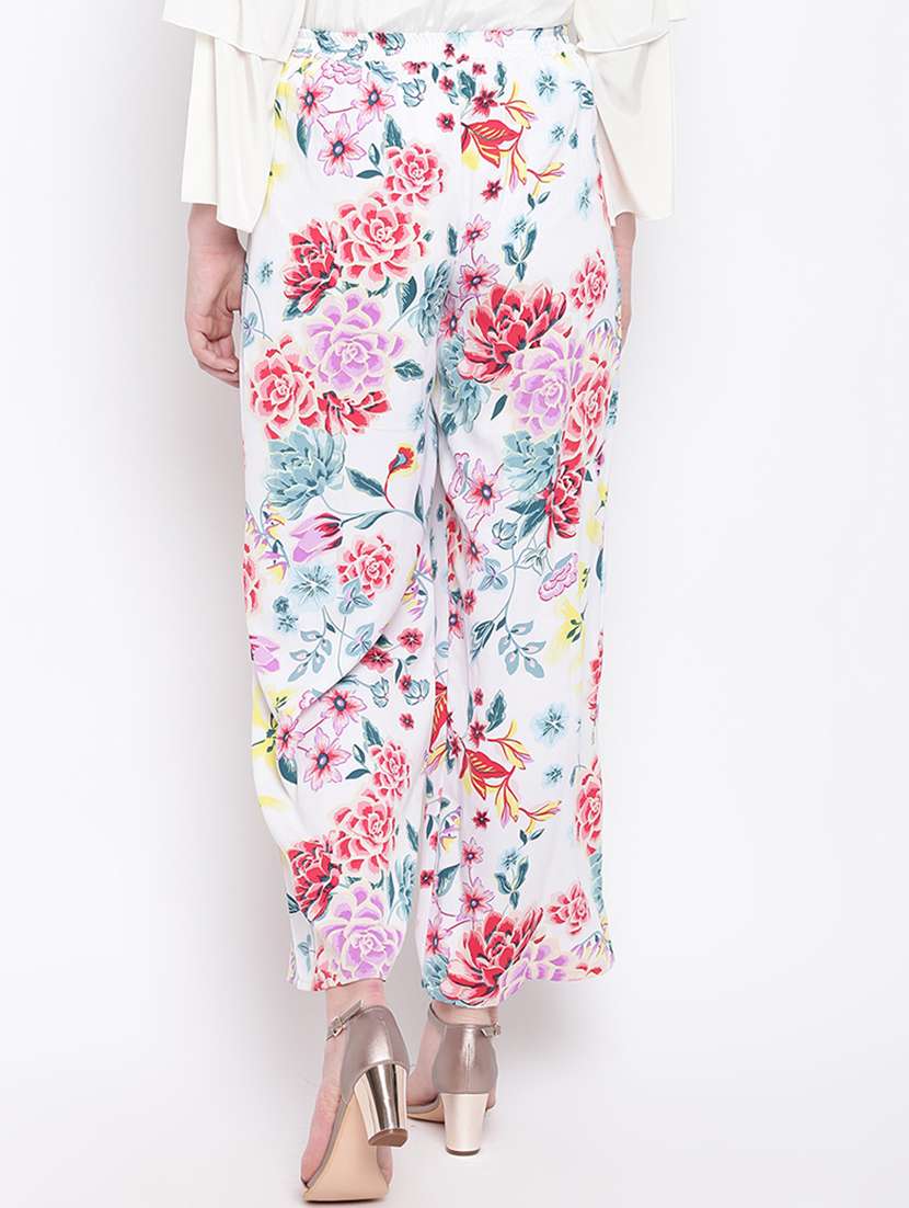 floral printed pleated wide leg trouser - 16764357 -  Standard Image - 2