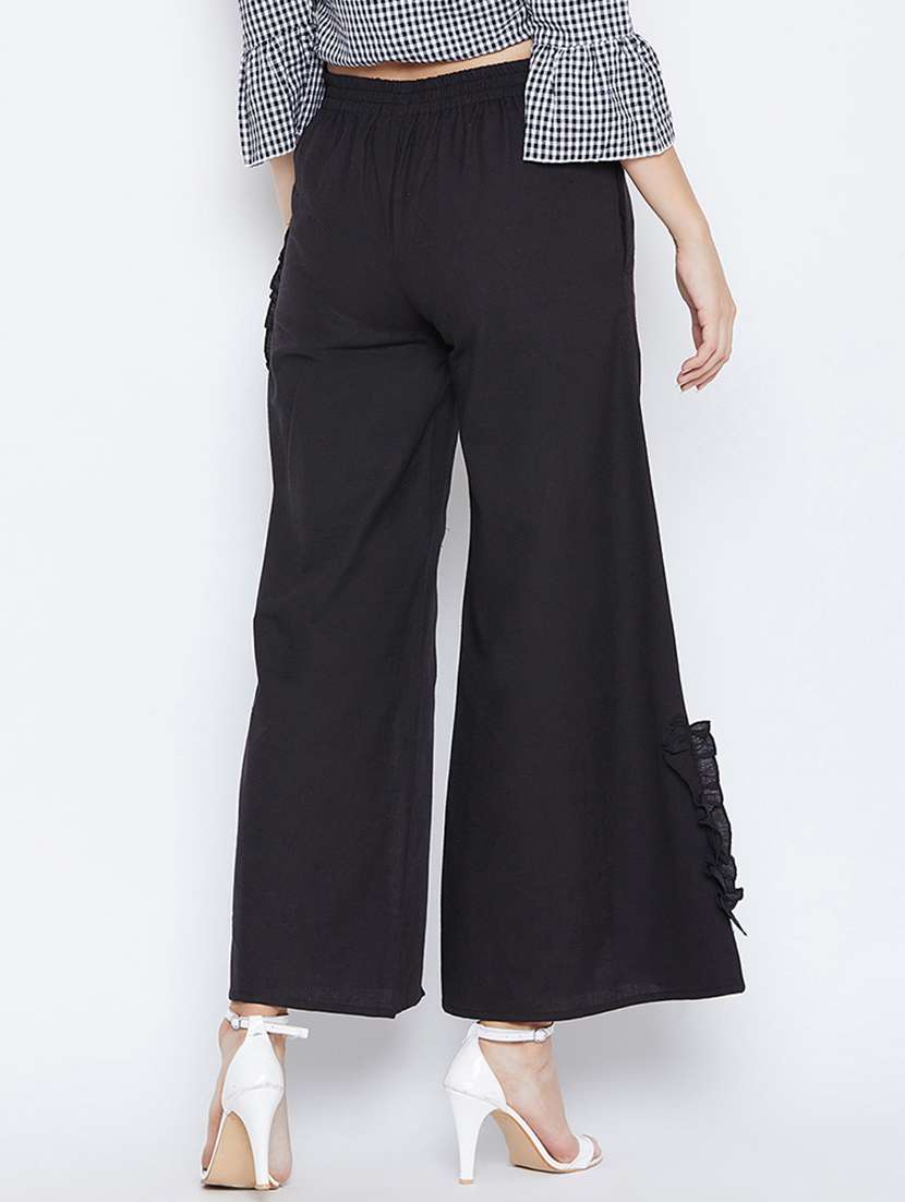 solid flat front wide leg trouser - 16764360 -  Standard Image - 2