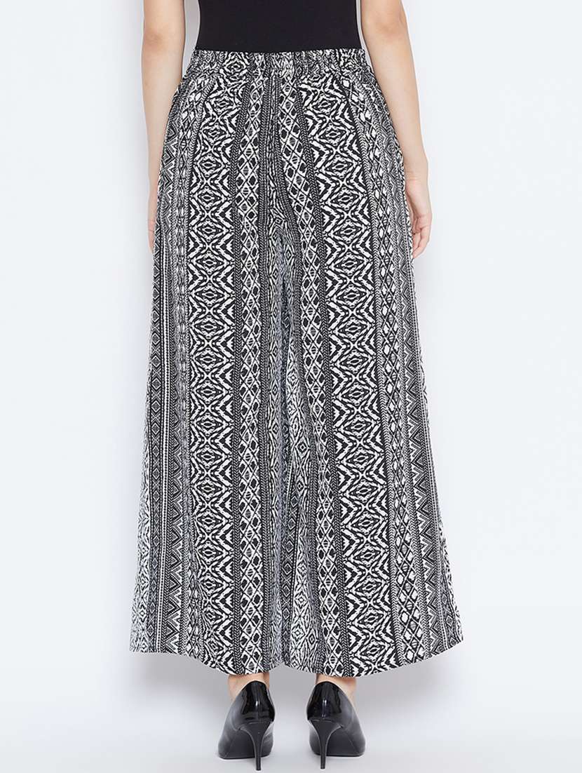 printed flat front wide leg trouser - 16764368 -  Standard Image - 2