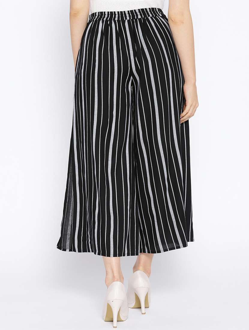 striped flat front wide leg trouser - 16764371 -  Standard Image - 2