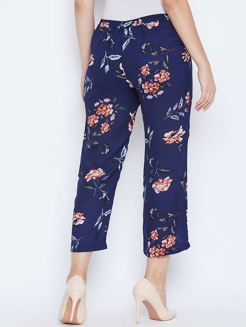 floral printed flat front cigarette pants - 16764373 -  Standard Image - 2