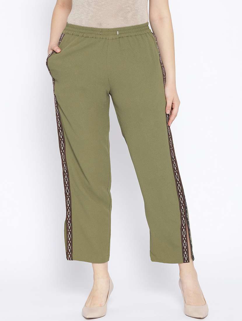 solid flat front tailored pants