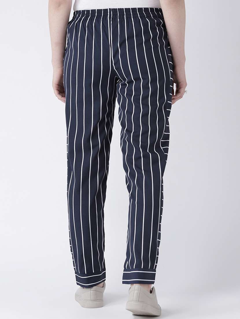 women striped pleated cigarette pants - 16764381 -  Standard Image - 2